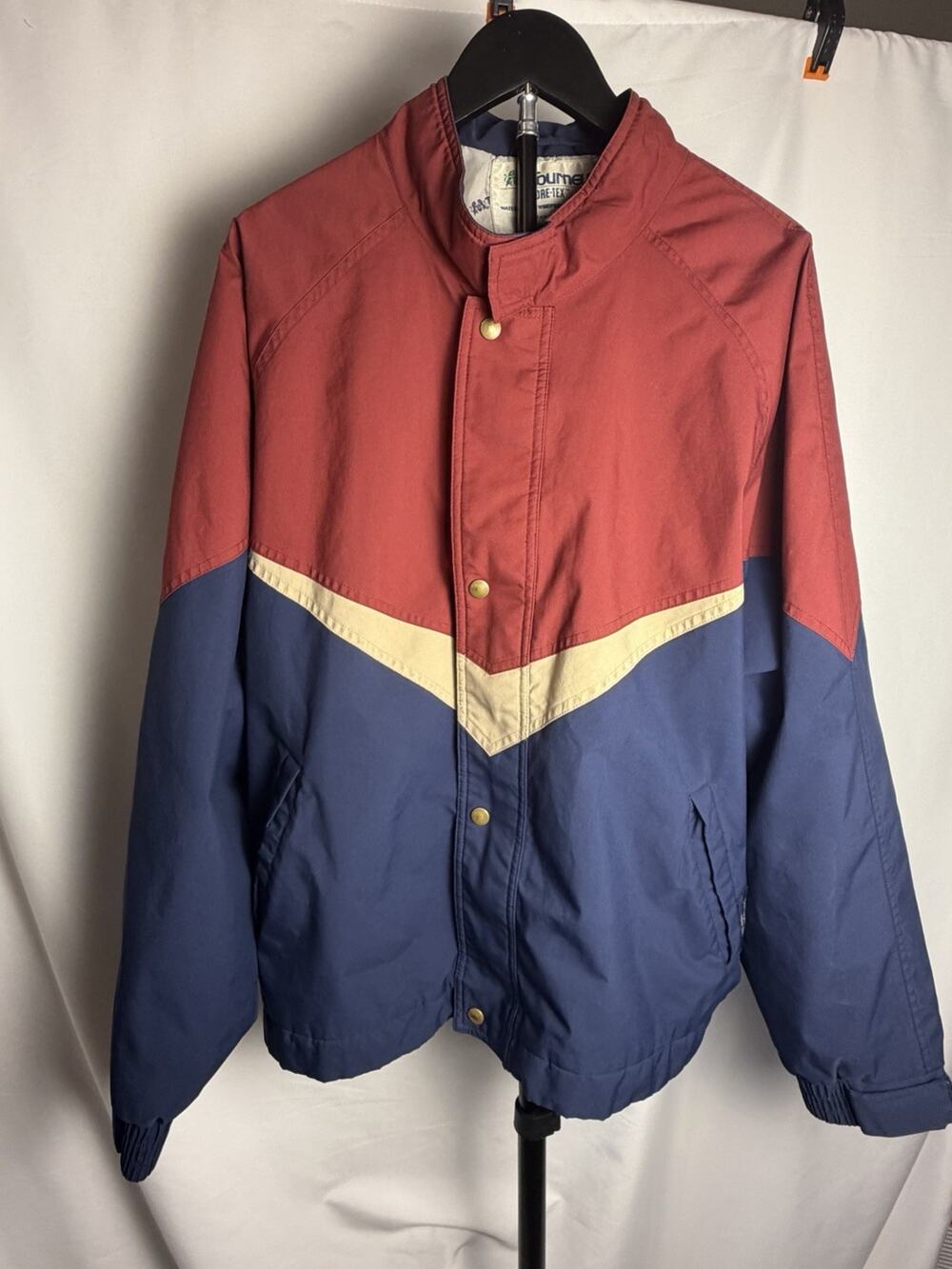 Vintage Tourney Gore-Tex Jacket Mens L Windbreaker Waterproof Colorblock